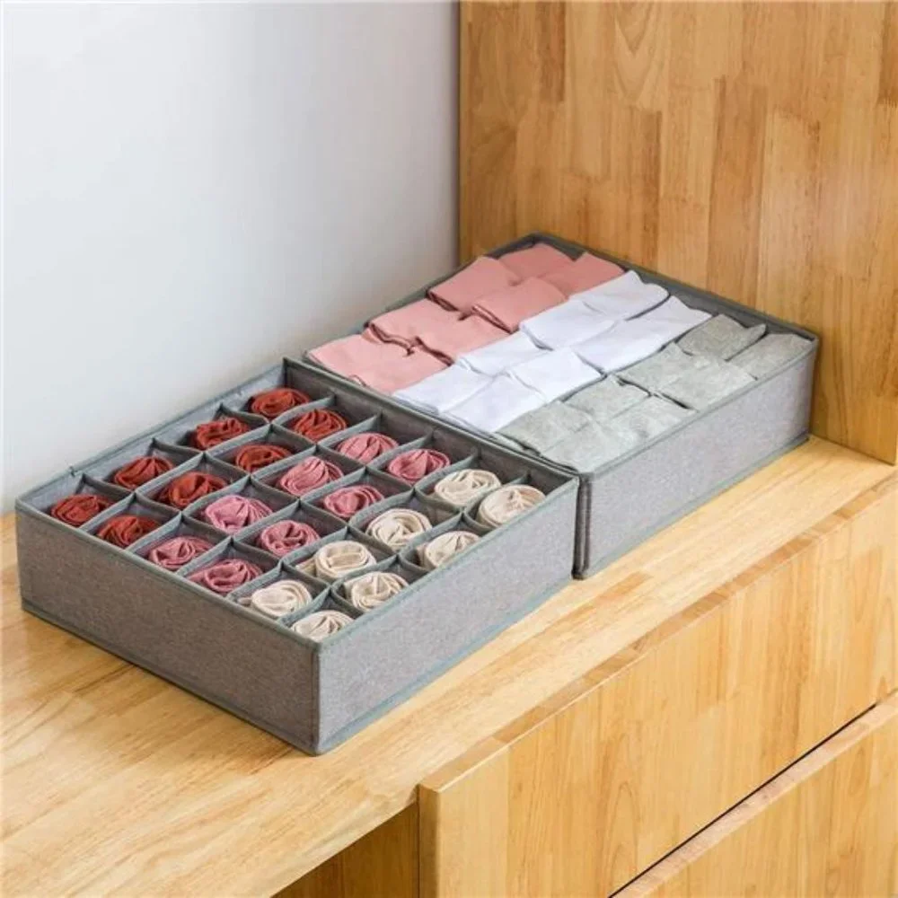 2 Pack Socks Underwear Drawer Organizer Divider, 24 Cell or 16 Cell Collapsible